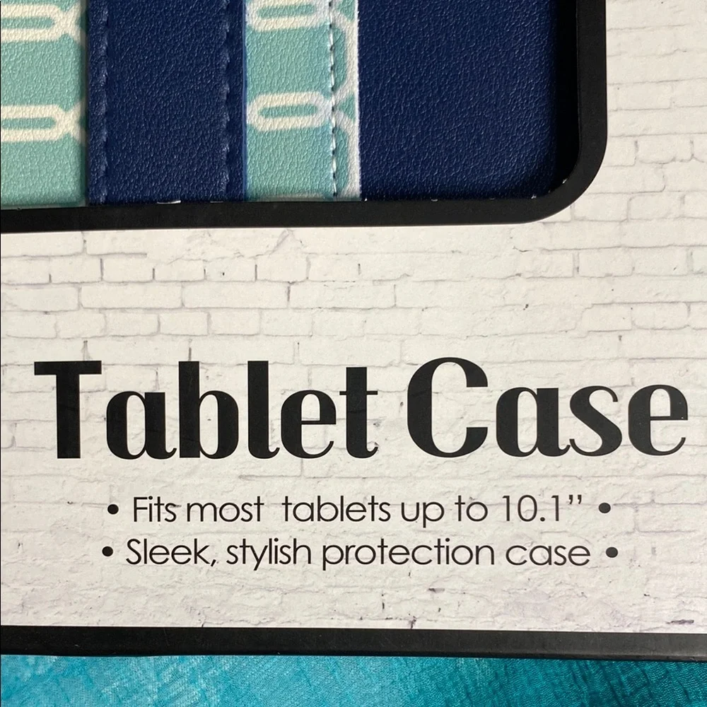 Geometric Blue and Green Tablet Case with Durable Protection